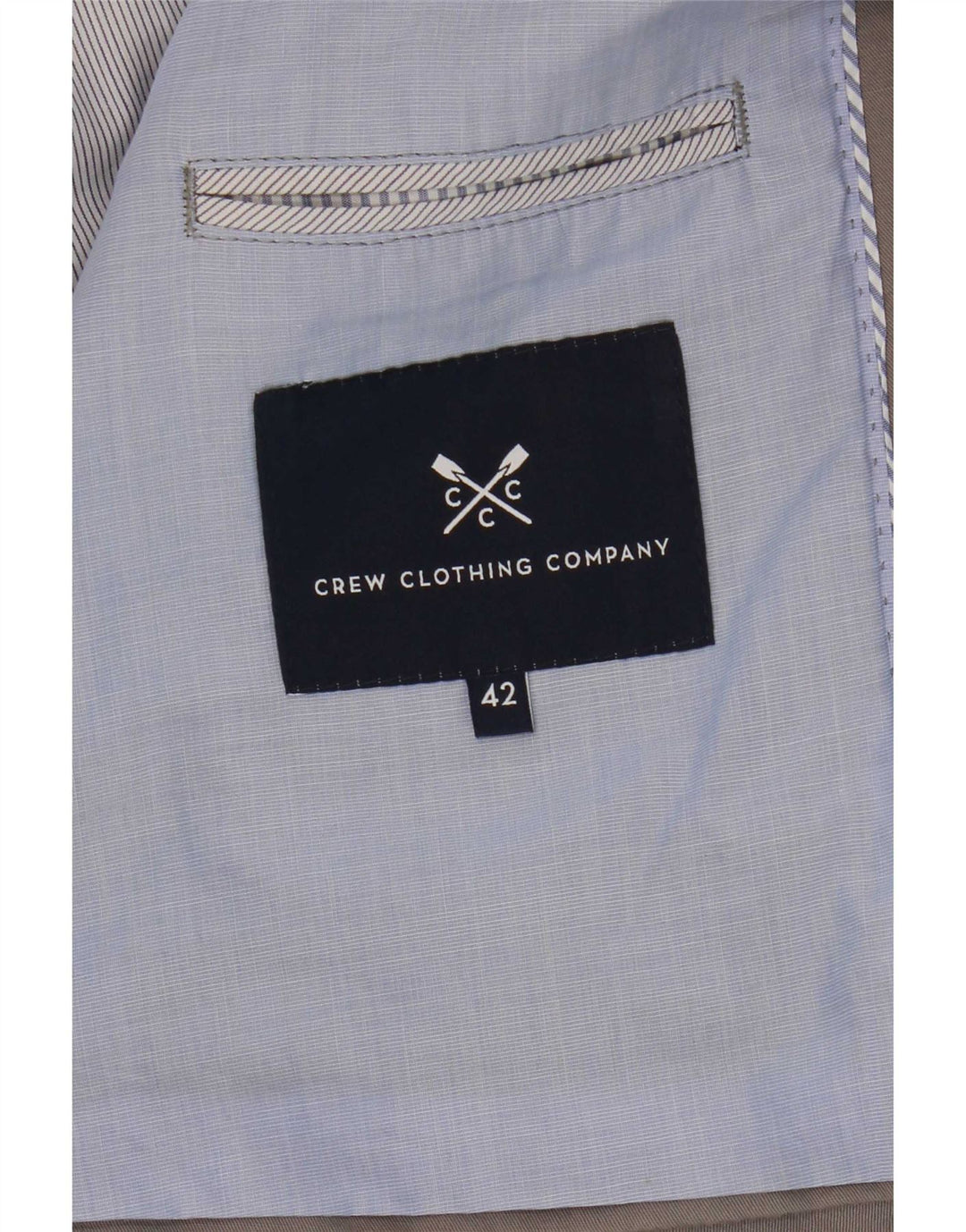 Crew Clothing Mens 2 Button Blazer Jacket UK 42 XL Grey Cotton