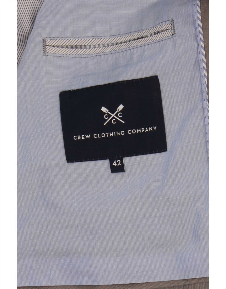 Crew Clothing Mens 2 Button Blazer Jacket UK 42 XL Grey Cotton