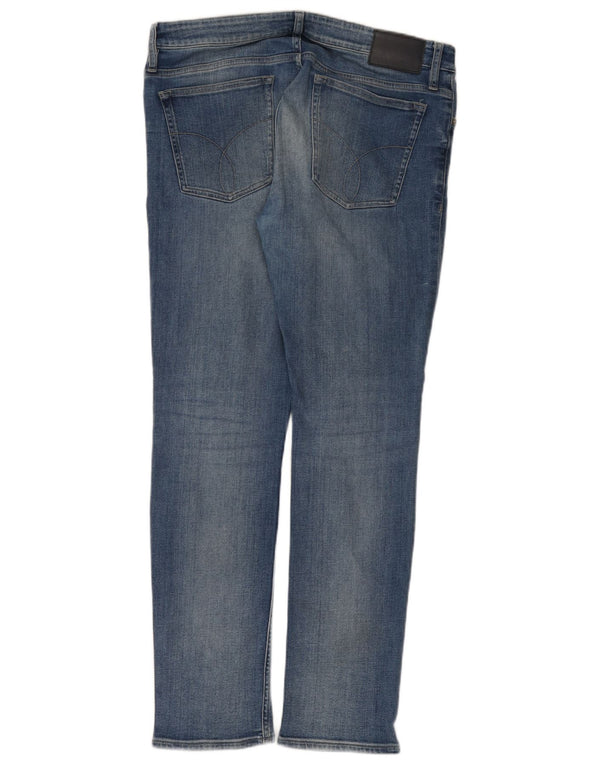 Calvin Klein Mens Slim Jeans W34 L32 Blue Cotton