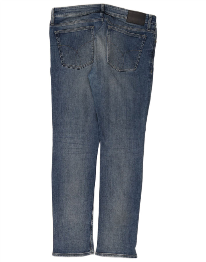 Calvin Klein Mens Slim Jeans W34 L32 Blue Cotton