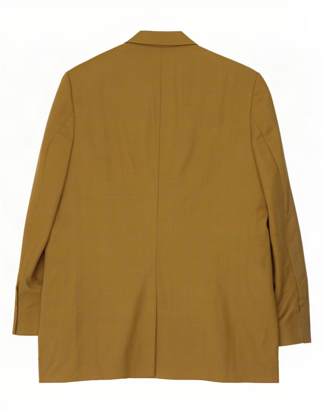 Marks & Spencer Mens Long 3 Button Blazer Jacket UK 44 XL Gold Plaid