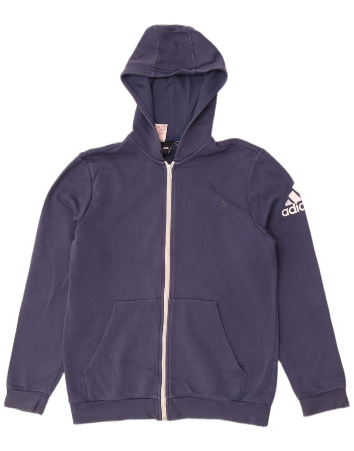 Adidas Mens Zip Hoodie Sweater Small Blue