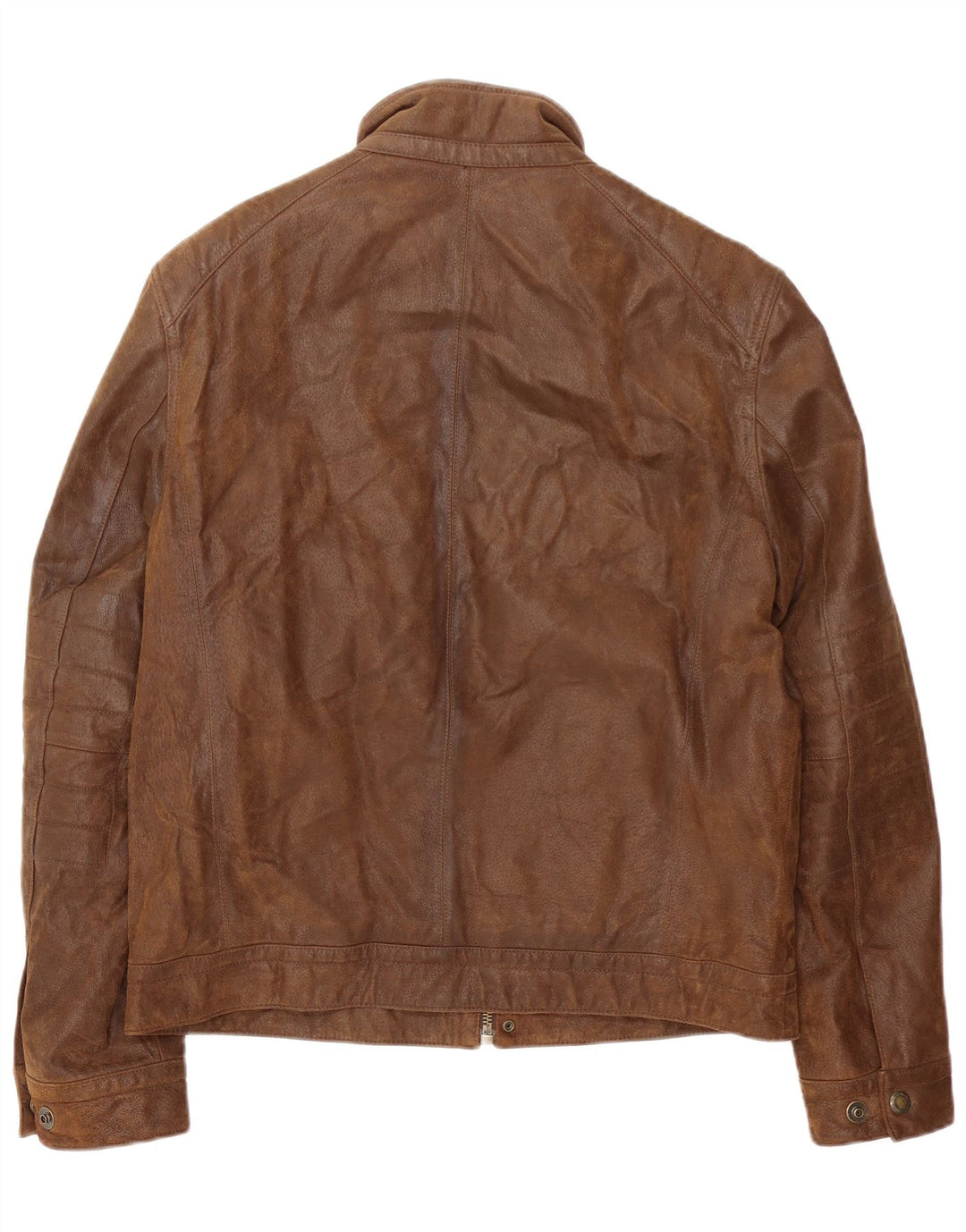 North Coast Society Mens Leather Jacket UK 38 Medium Brown