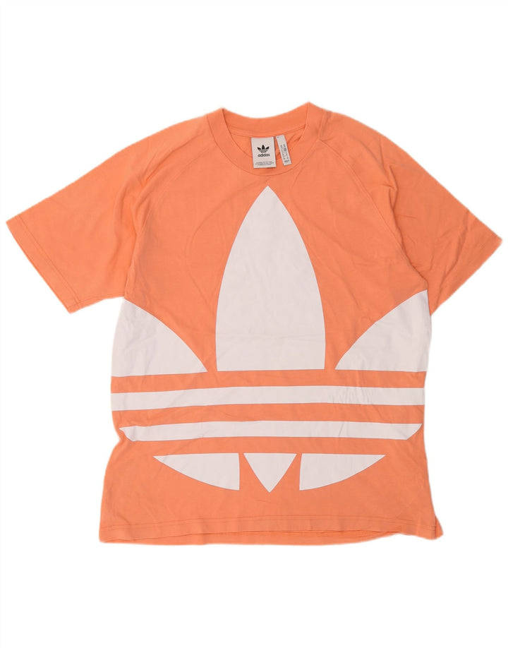 Adidas Mens Graphic T-Shirt Top Medium Orange Cotton