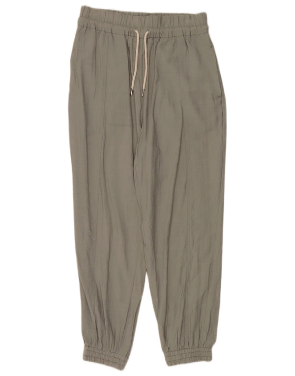 Zara Womens High Waist Joggers Casual Trousers Medium W28 L26 Green Viscose