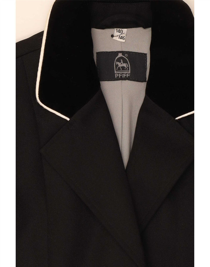 Pfiff Girls 3 Button Blazer Jacket 10-11 Years Black Polyester