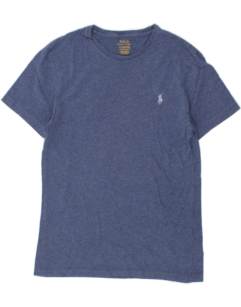 POLO RALPH LAUREN Mens Custom Slim Fit T-Shirt Top Small Blue Cotton | Vintage Polo Ralph Lauren | Thrift | Second-Hand Polo Ralph Lauren | Used Clothing | Messina Hembry 