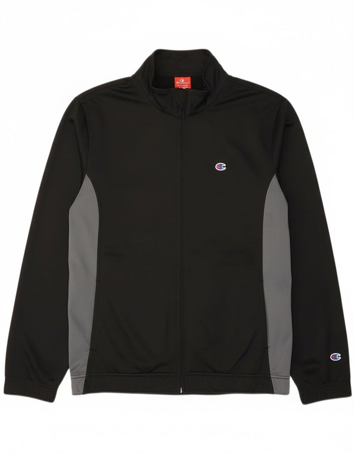 Champion Mens Tracksuit Top Jacket XL Black Colourblock Polyester