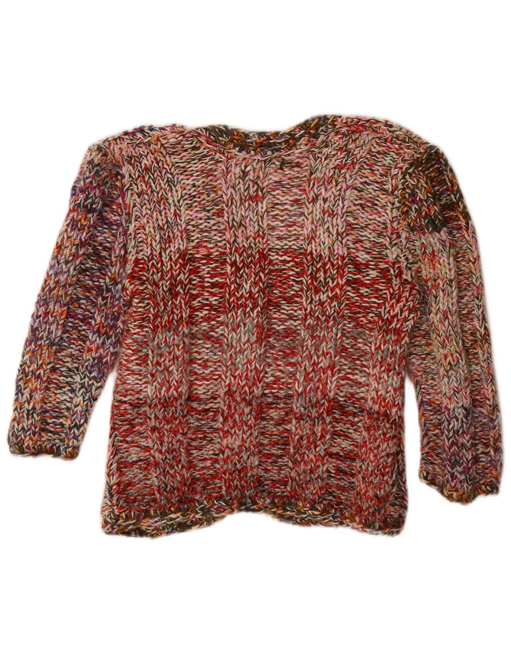 Vintage Womens 3/4 Sleeve Cardigan Sweater UK 12 Medium Multicoloured