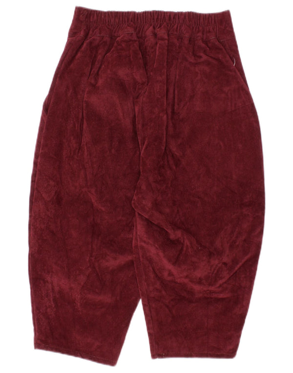 VINTAGE Baby Girls Velvet Chino Trousers 18-24 Months W20 L10 Burgundy