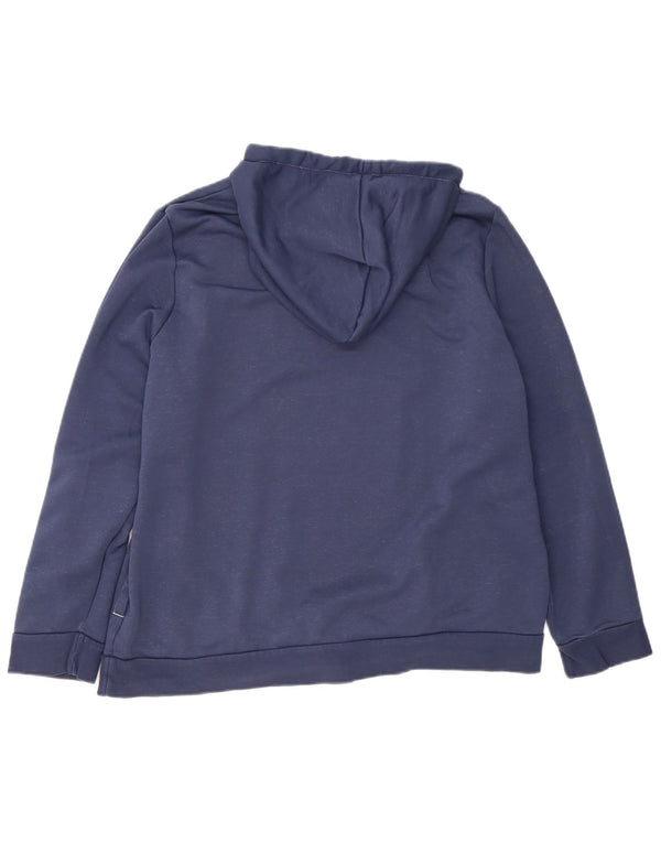 Adidas Womens Graphic Hoodie Jumper UK 24/26 2XL Navy Blue Cotton
