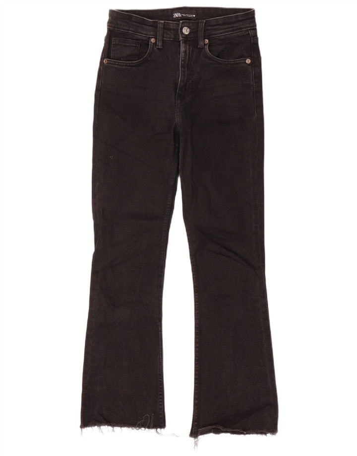 Zara Womens Flared Jeans EU 24 2XS W24 L26 Black Cotton