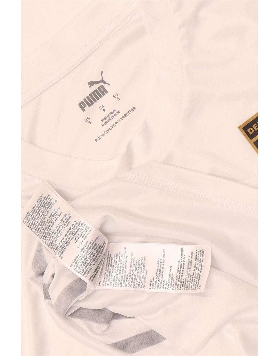 Puma Mens Deutshland Graphic T-Shirt Top Small White Colourblock Polyester