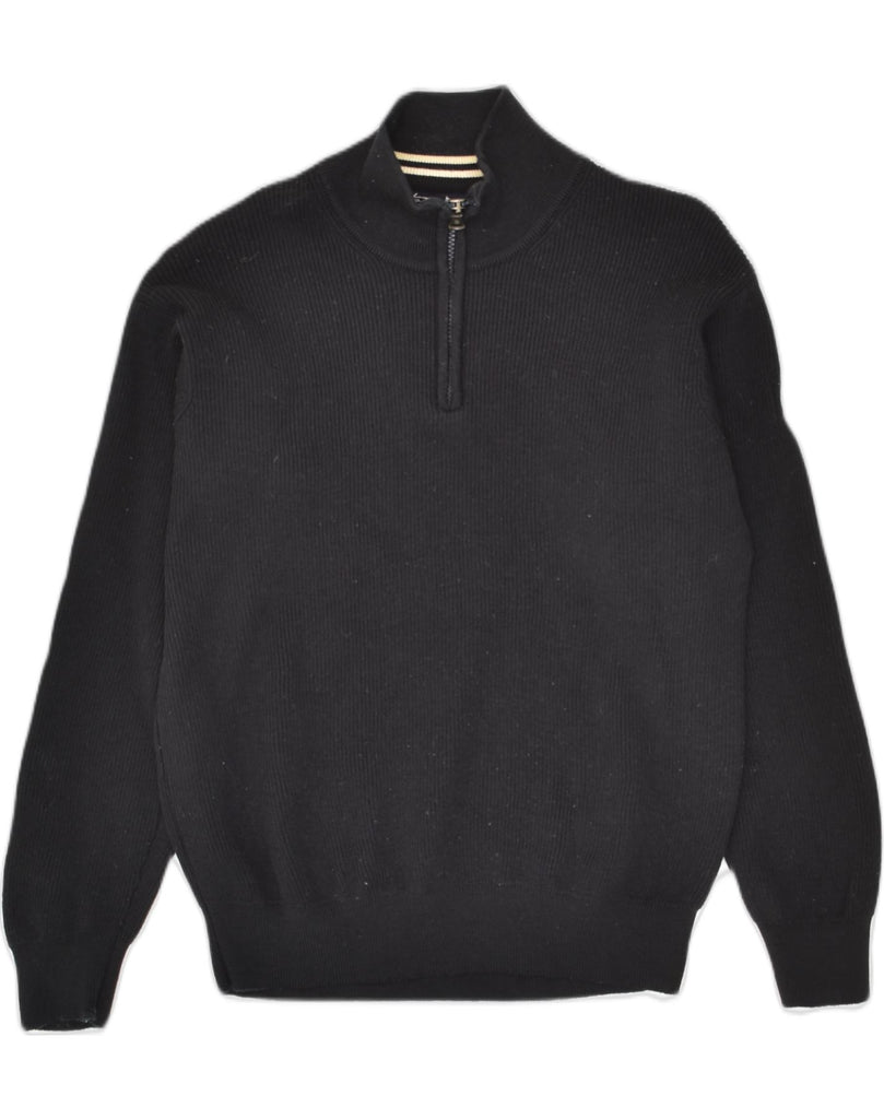 MARINA YACHTING Mens Zip Neck Jumper Sweater Medium Black New Wool | Vintage Marina Yachting | Thrift | Second-Hand Marina Yachting | Used Clothing | Messina Hembry 