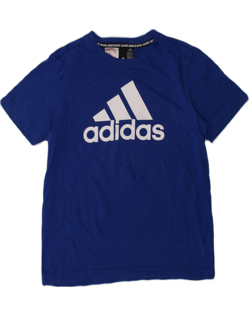 ADIDAS Boys Graphic T-Shirt Top 11-12 Years Blue Cotton | Vintage Adidas | Thrift | Second-Hand Adidas | Used Clothing | Messina Hembry 