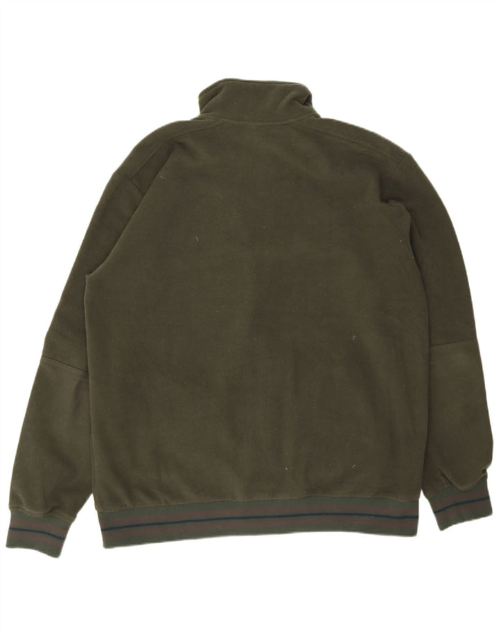 Champion Mens Fleece Jacket UK 46 3XL Khaki Polyester