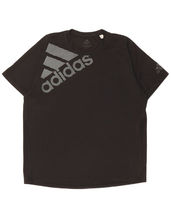 Adidas Mens Climalite Graphic T-Shirt Top XL Black Polyester