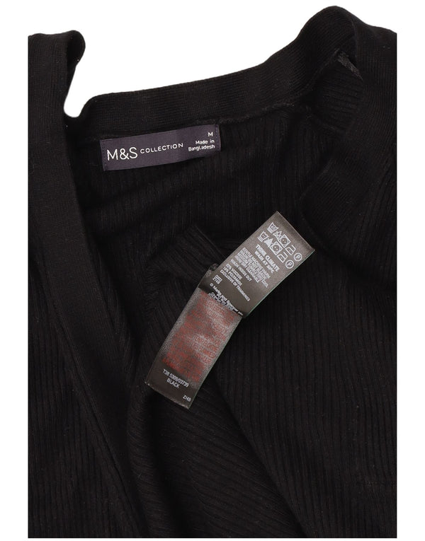 Marks & Spencer Womens Oversized Open Cardigan Sweater UK 14 Medium Black