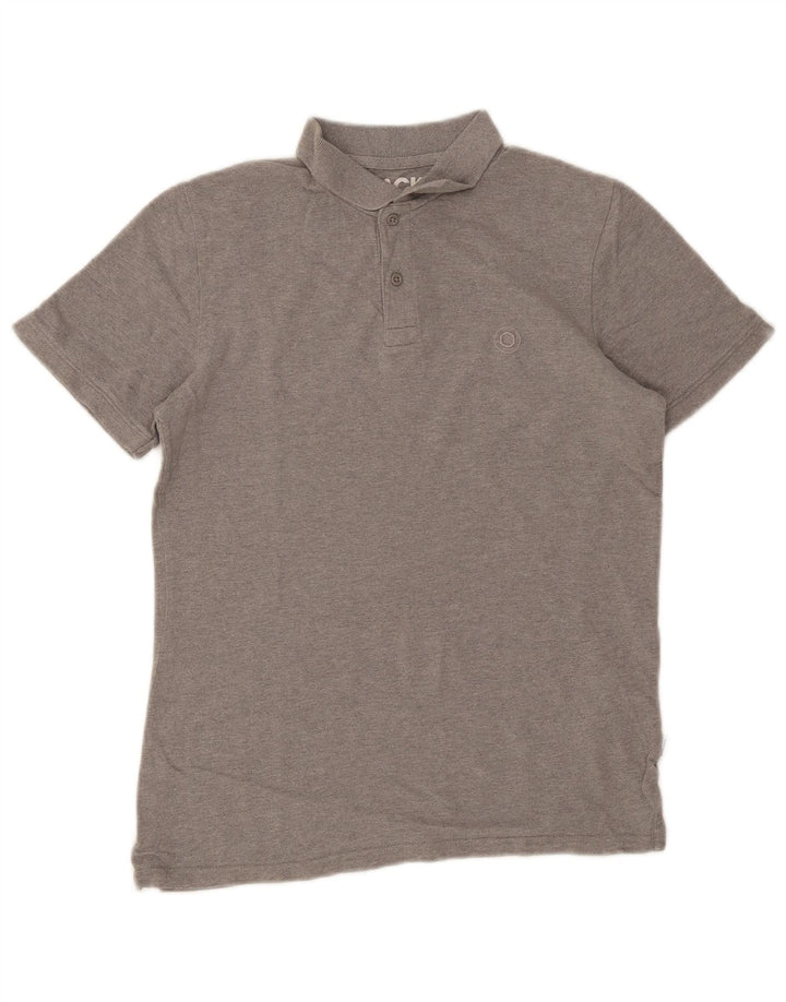 Jack & Jones Mens Polo Shirt Small Grey Cotton