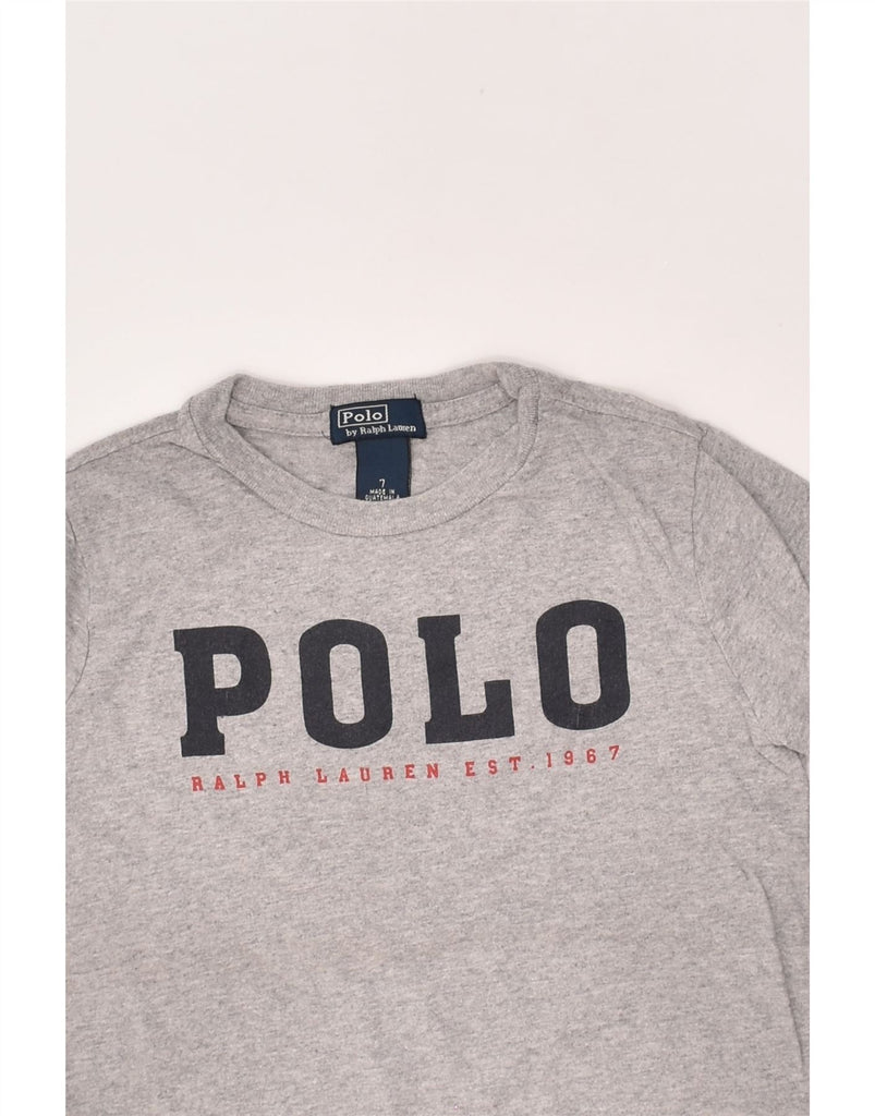 POLO RALPH LAUREN Boys Graphic Top Long Sleeve 6-7 Years Grey Cotton | Vintage Polo Ralph Lauren | Thrift | Second-Hand Polo Ralph Lauren | Used Clothing | Messina Hembry 