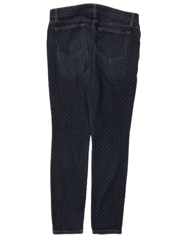 TOMMY HILFIGER Womens Casual Trousers US 8 Medium W30 L30 Blue Spotted