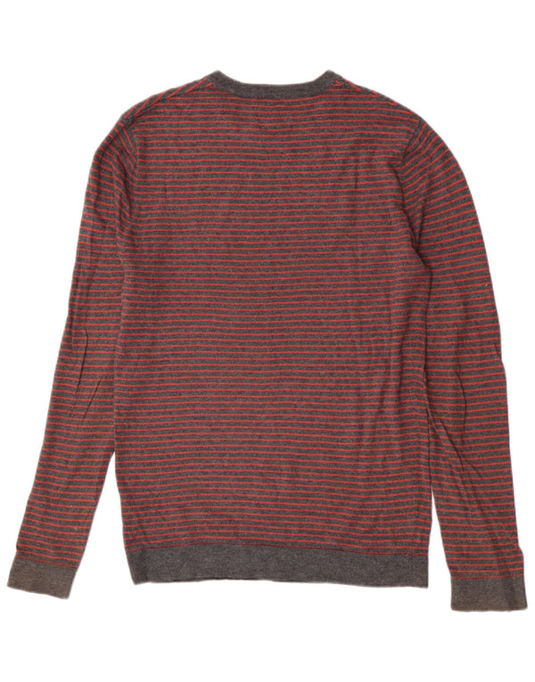 Jack Wills Mens Crew Neck Jumper Sweater XS Grey Striped Cotton