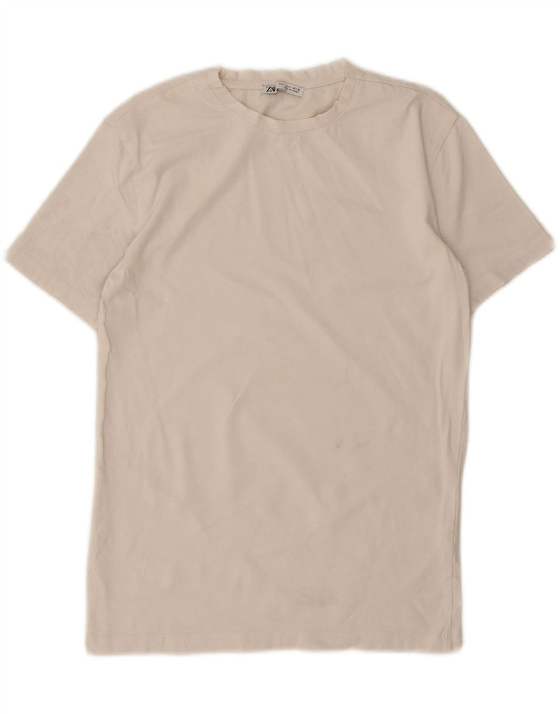 ZARA Womens T-Shirt Top UK 10 Small White Cotton Vintage Zara and Second-Hand Zara from Messina Hembry 