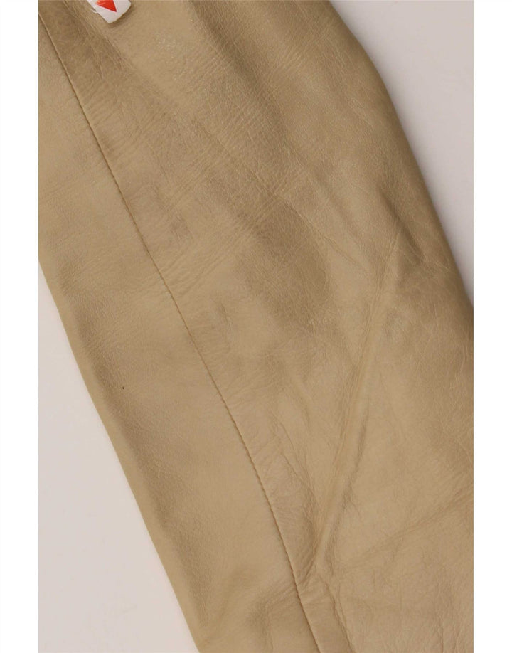 Vintage Womens 3 Button Leather Blazer Jacket IT 44 Medium Beige Leather