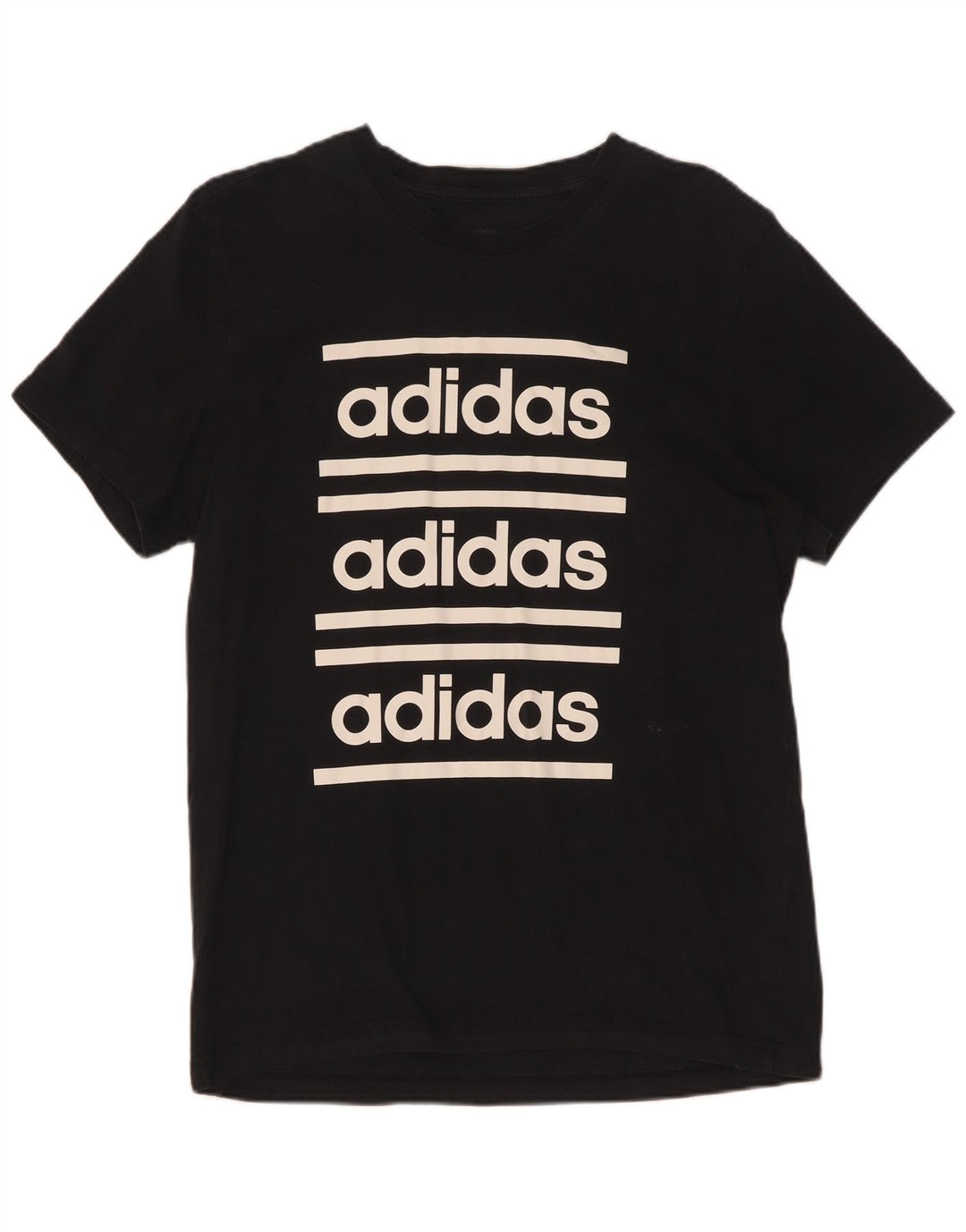 Adidas Mens Graphic T-Shirt Top Medium Black Cotton