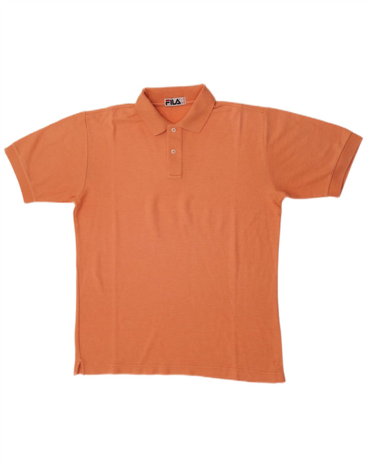 Fila Mens Polo Shirt IT 48 Medium Orange Cotton