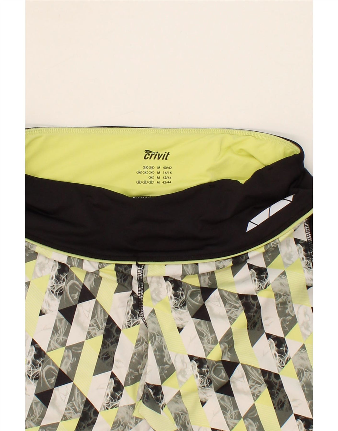 CRIVIT Womens Crop Leggings UK 14/16 Medium Multicoloured Geometric Vintage Crivit and Second-Hand Crivit from Messina Hembry 