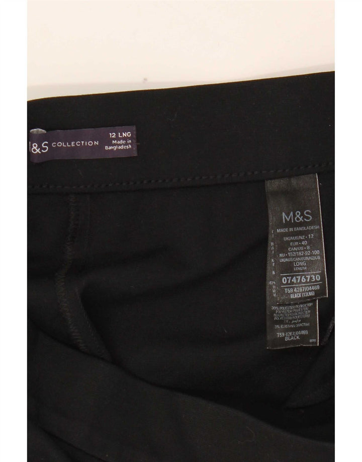 Marks & Spencer Womens Tracksuit Trousers UK 12 Medium  Black Viscose