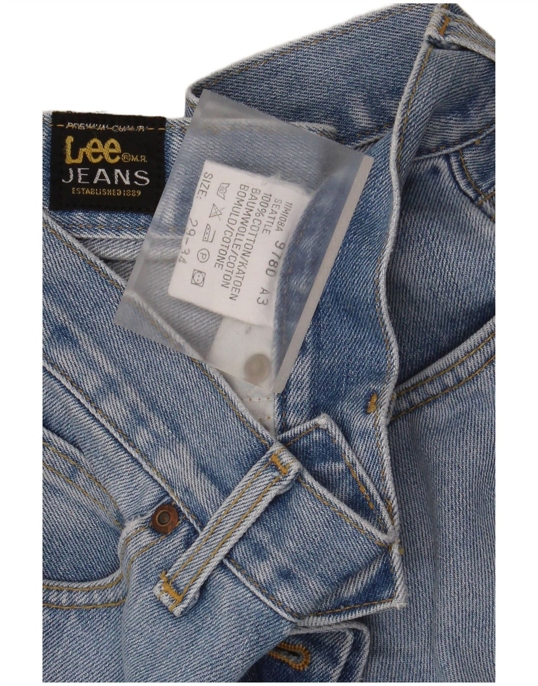 Lee Mens Seattle Straight Jeans W29 L24 Blue Cotton