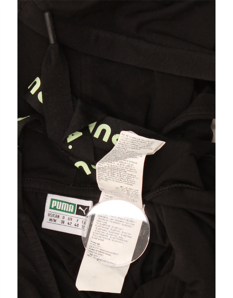 PUMA Womens Graphic Hooded Bodysuit UK 12 Medium  Black Cotton Vintage Puma and Second-Hand Puma from Messina Hembry 