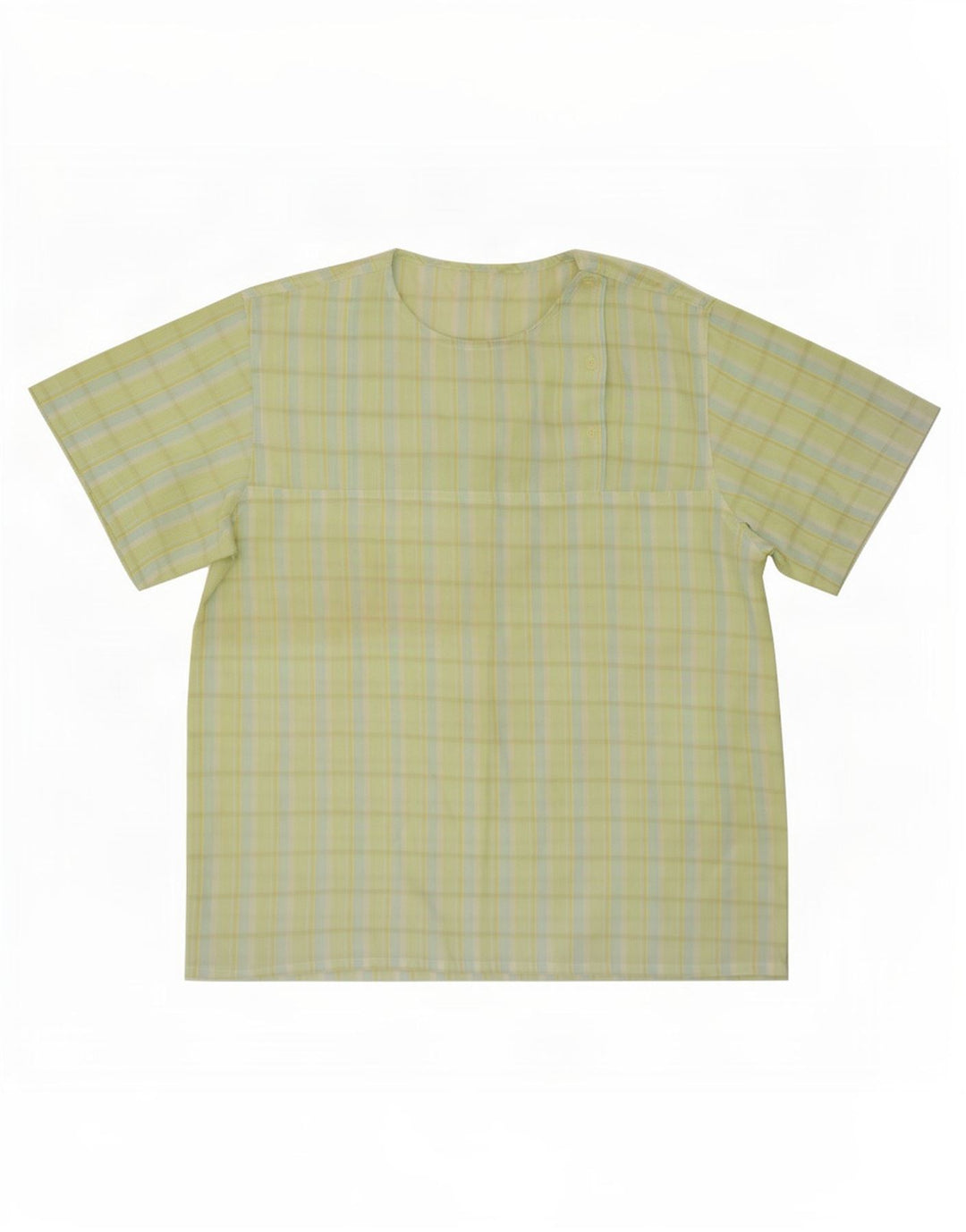 Vintage Womens Blouse Top UK 14 Medium Green Plaid
