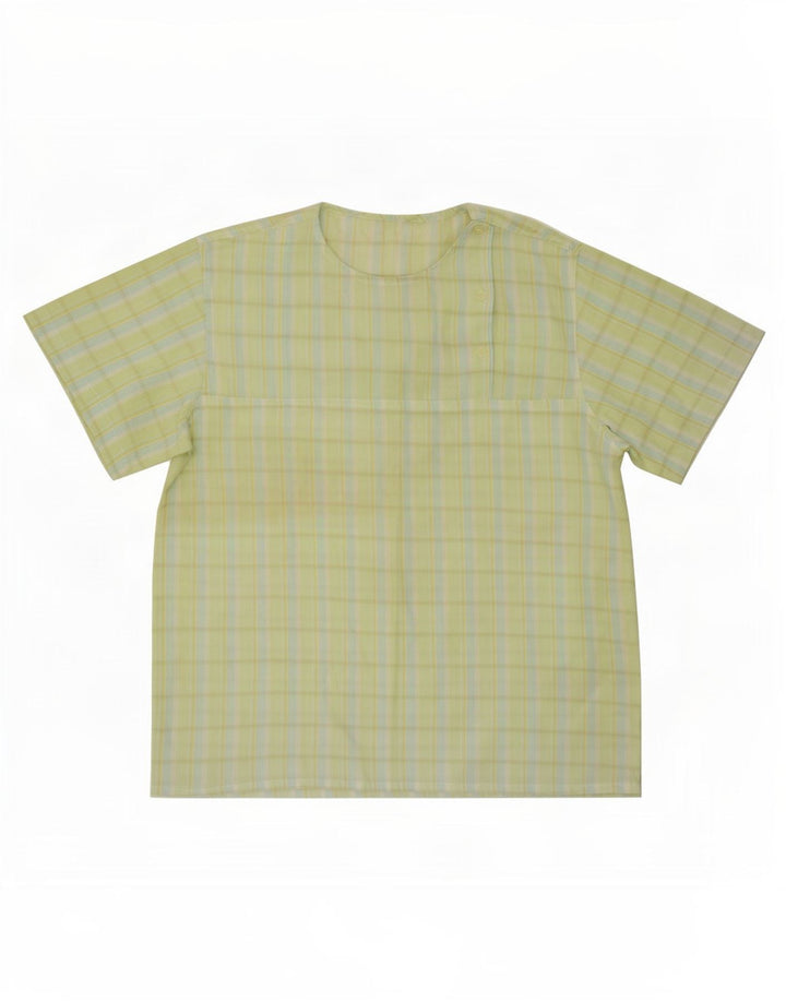 Vintage Womens Blouse Top UK 14 Medium Green Plaid