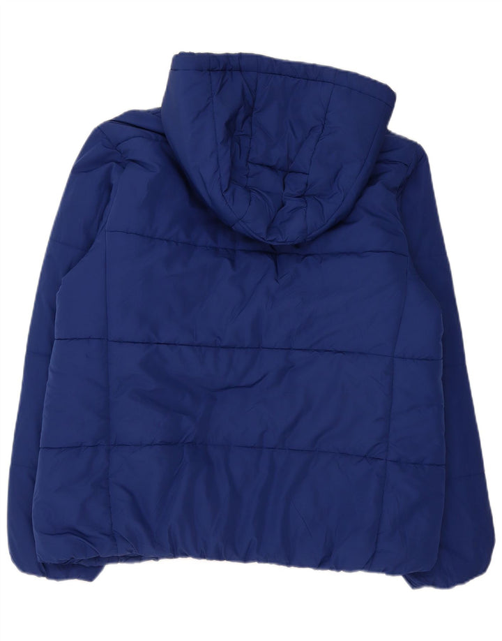 Marks & Spencer Womens Hooded Padded Jacket UK 16 Large Navy Blue Polyester