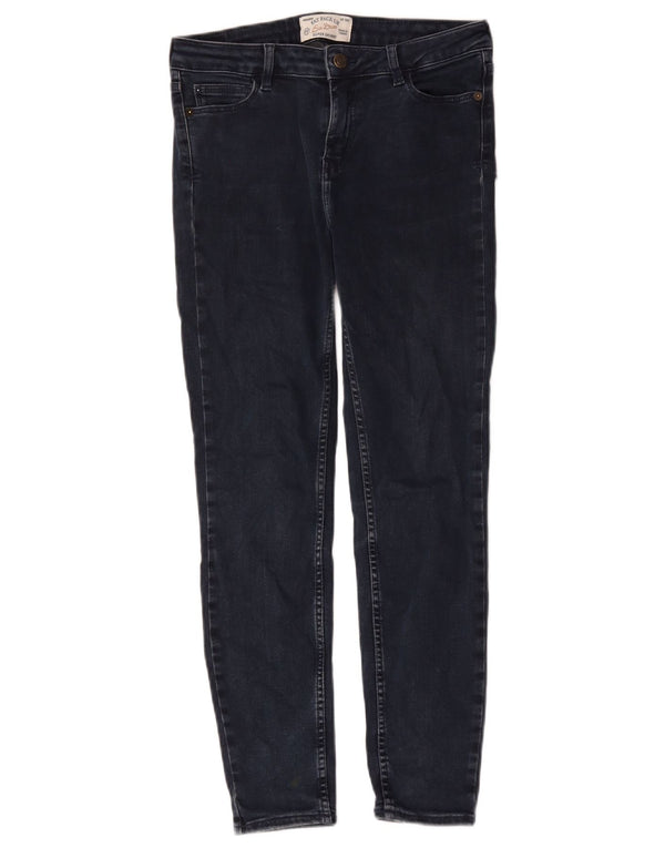 Fat Face Womens Super Skinny Jeans UK 10 Small W28 L29 Navy Blue Cotton