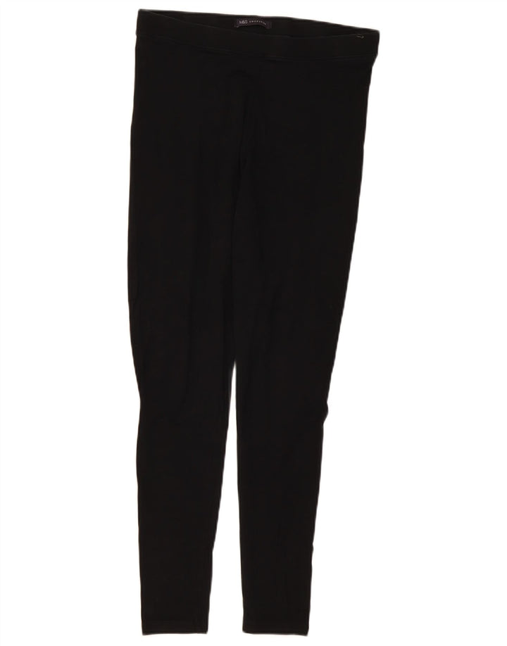 Marks & Spencer Womens Leggings UK 12 Medium Black Cotton
