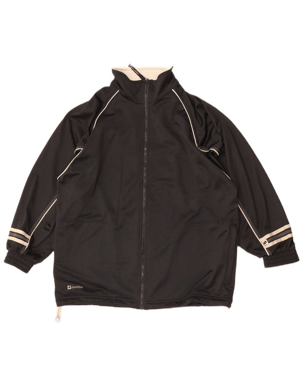 Lotto Mens Tracksuit Top Jacket Large Black Polyester