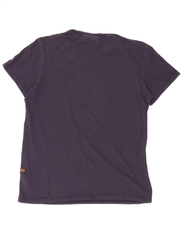 G-Star Mens Graphic T-Shirt Top Large Navy Blue Cotton