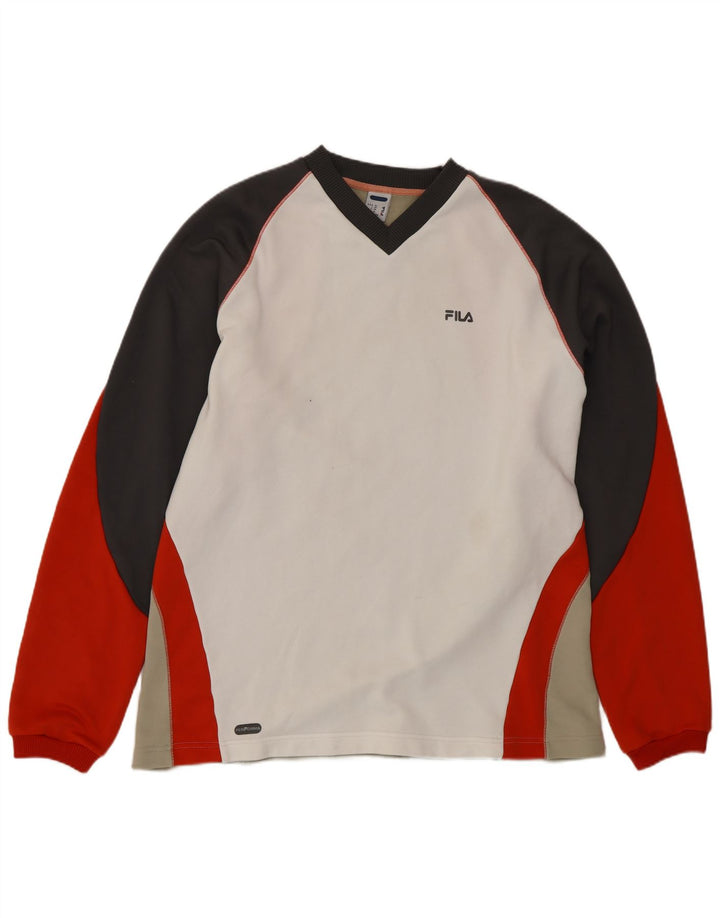 FILA Mens Sweatshirt Jumper XL Multicoloured Colourblock Polyester