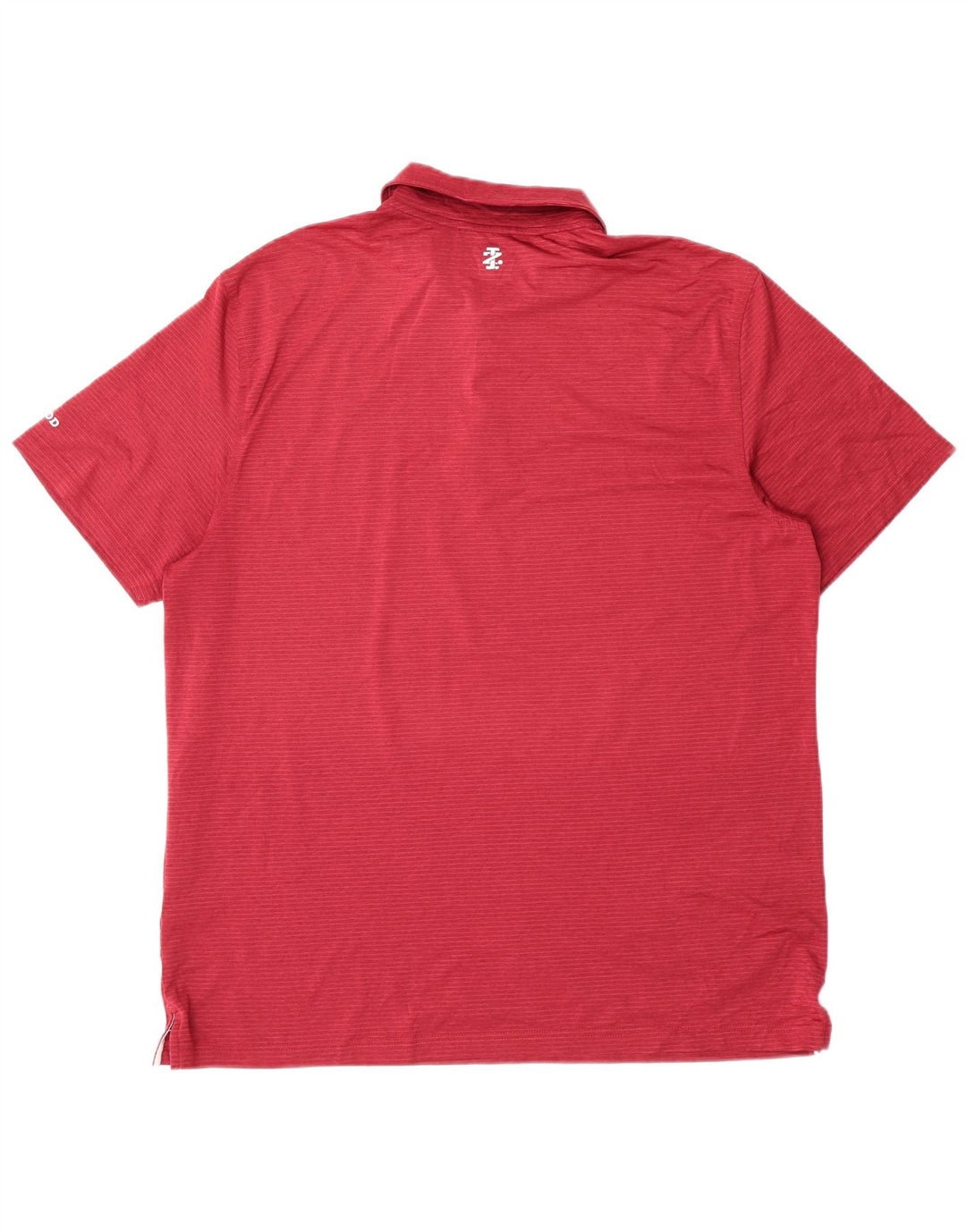 Izod Mens Golf Polo Shirt Large Red Striped Polyester