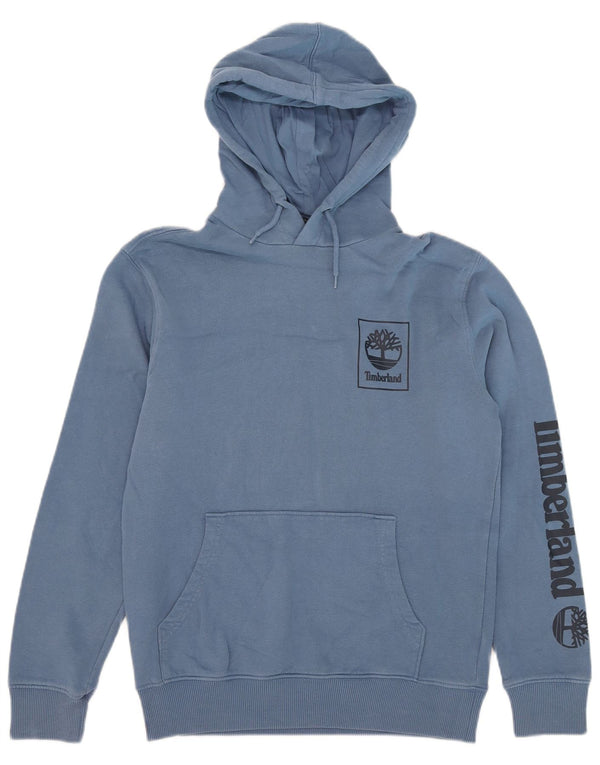 Timberland Mens Graphic Regular Fit Hoodie Jumper Small Blue Cotton