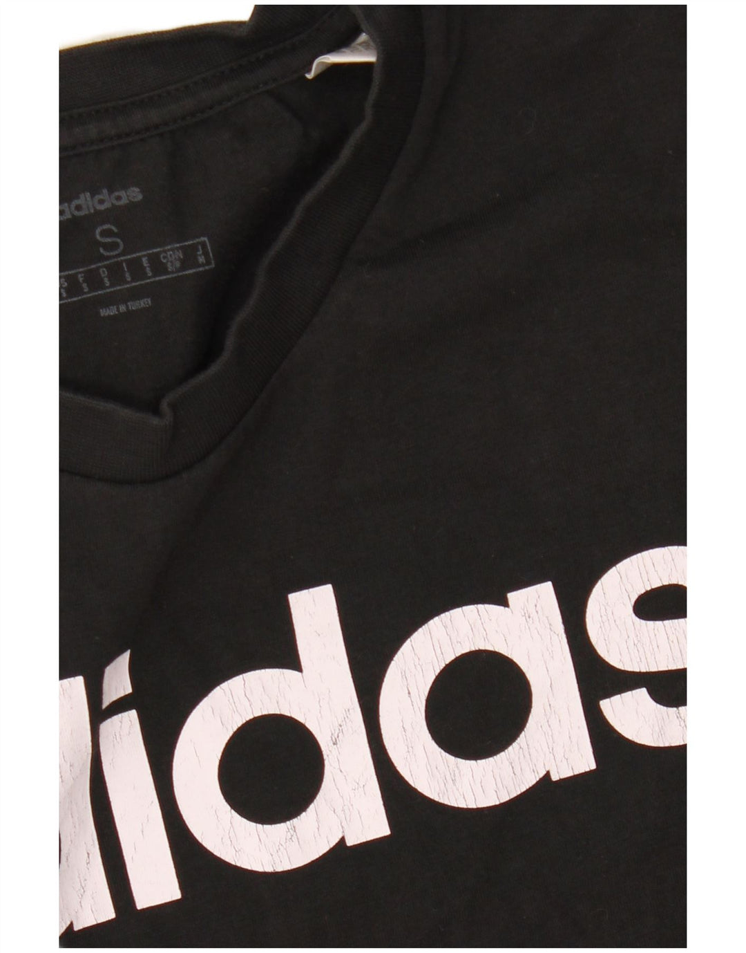 ADIDAS Mens Graphic T-Shirt Top Small Black Cotton