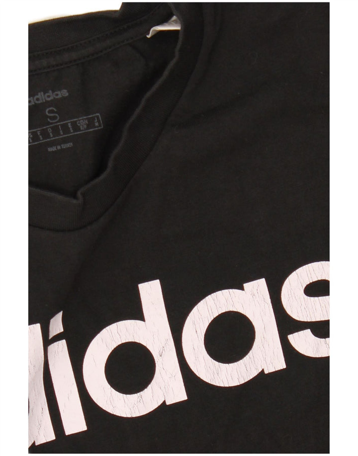 ADIDAS Mens Graphic T-Shirt Top Small Black Cotton