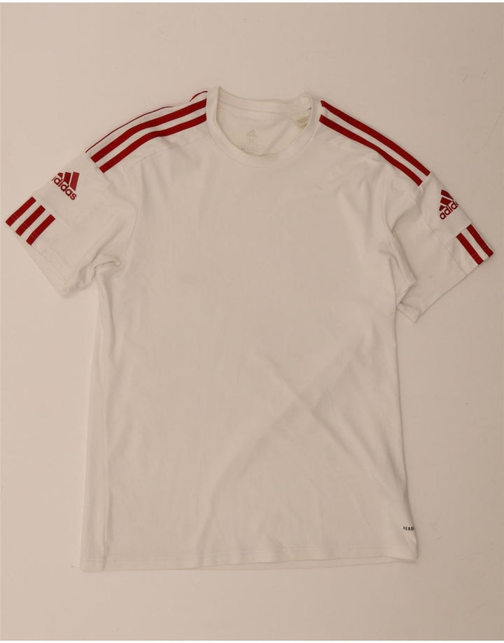 Adidas Mens Aeroready T-Shirt Top Medium White Polyester