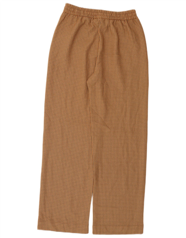 Zara Womens Straight Casual Trousers Medium W28 L29 Brown Houndstooth