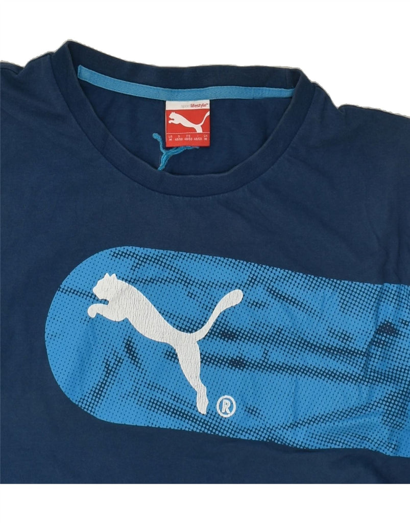 PUMA Mens Graphic Top Long Sleeve Medium Blue Vintage Puma and Second-Hand Puma from Messina Hembry 