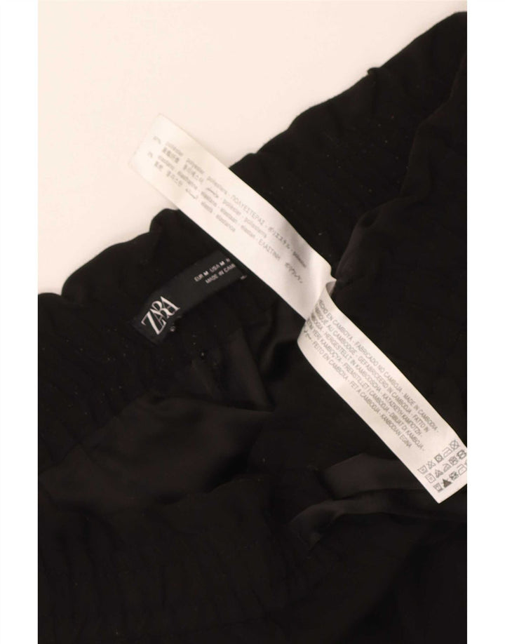 Zara Womens Tapered Cropped Trousers Medium W28 L25 Black Polyester